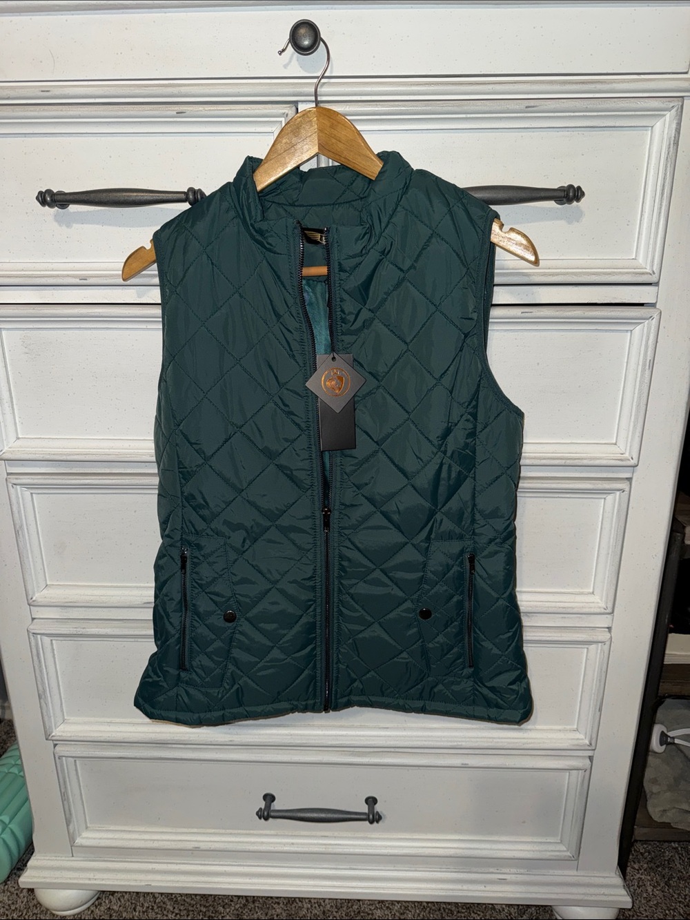 NWT LongKing Sleeveless Quilted Vest in Deep Teal - Women's Lightweight Layer